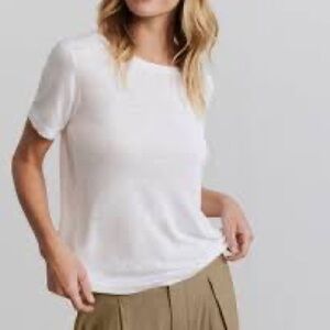 Jenni Kayne Short Sleeve Sweater - White - S